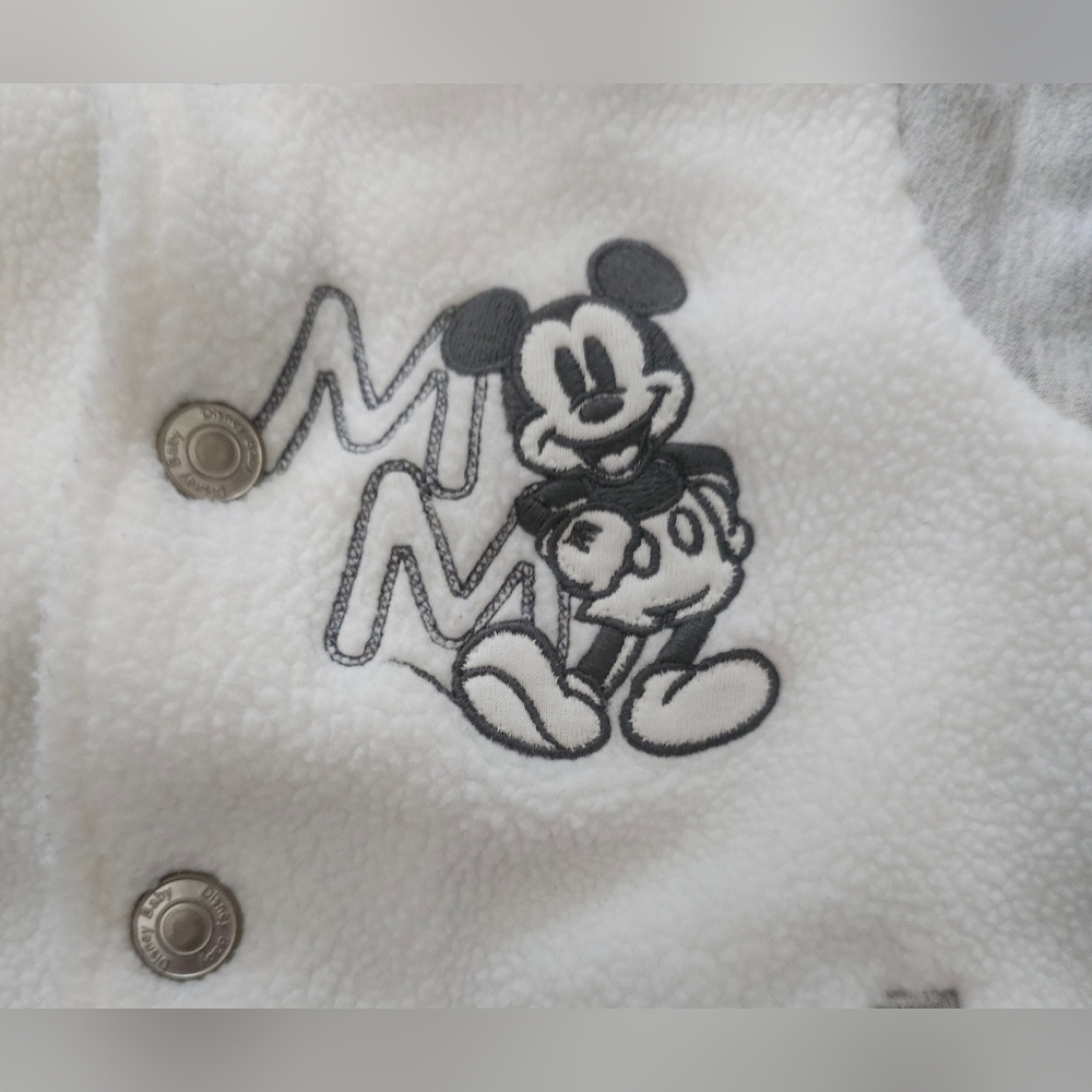 Disney Baby Mickey Mouse Bomber Jacket Sherpa Varsity Sz 12-18M - Picture 6 of 12